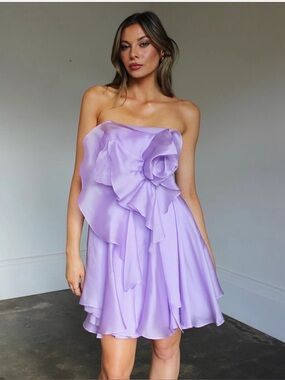 Sonya Moda Rosa Strapless Silk Organza cocktail Dress